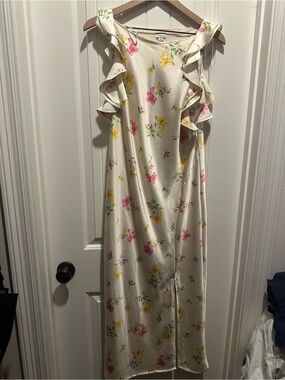 a new day Cream Floral Sleeveless Top with Pink & Yellow Blooms
